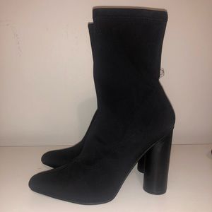Black Sock Heeled Booties